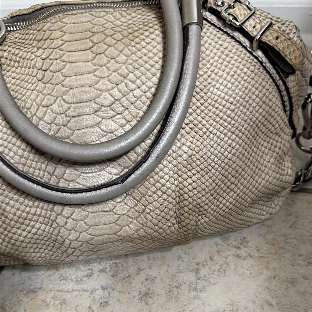 Coach Madison Sophia satchel with an embossed python texture